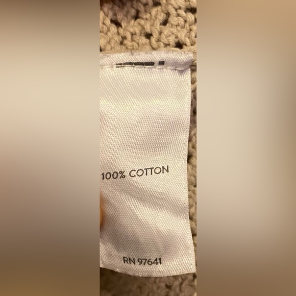 J Jill Sweater Sz XS Tan Open Stitch Lace Up V-neck - Picture 7 of 8